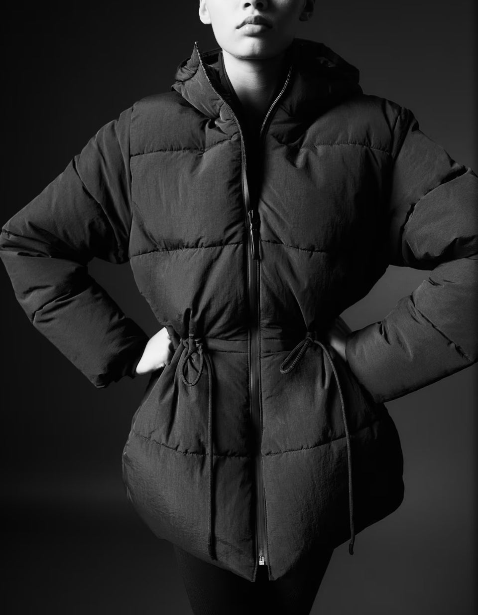 OVERSIZED DRAWSTRING-WAIST PUFFER JACKET ALIZEE H&M